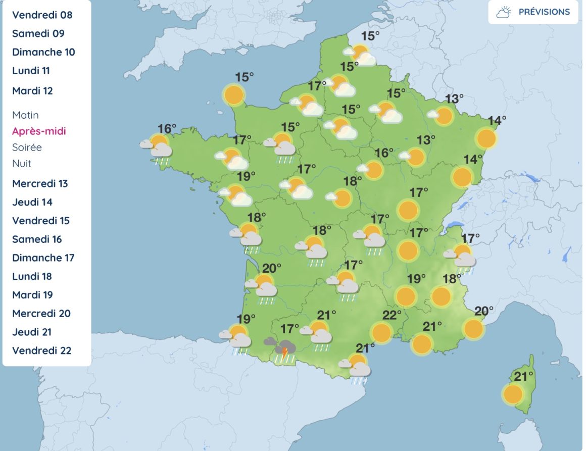 Prévisions Météo en France : Semaine du 11 au 17 Mai