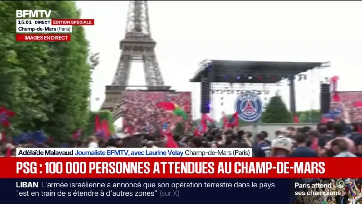 Le PSG célèbre sa victoire en Ligue des champions