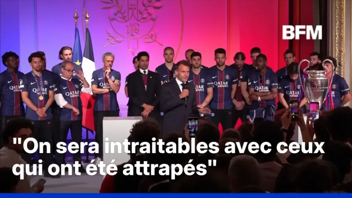Les joueurs du PSG reçus par Emmanuel Macron après leur victoire en Ligue des Champions