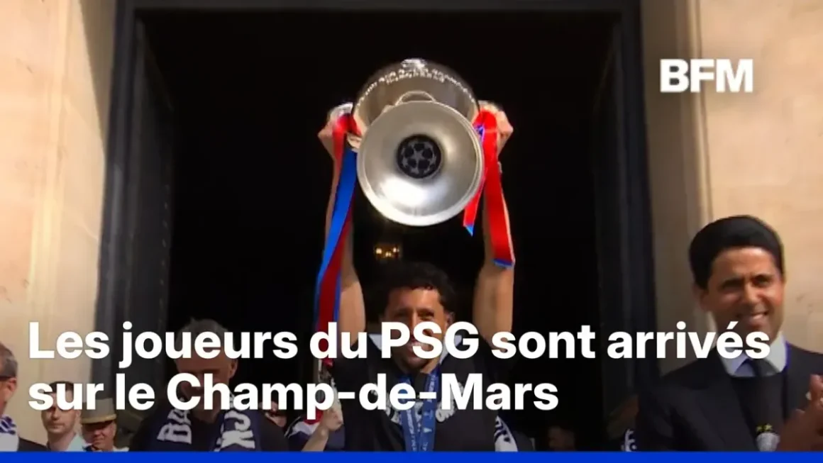 Le PSG célèbre sa victoire en Ligue des champions