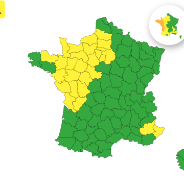 Météo-France émet un avertissement pour 31 départements en vigilance jaune