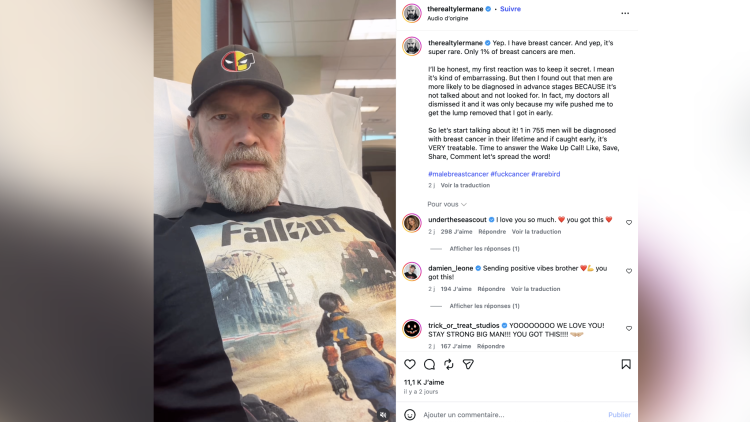 12bbab5a-c6e1-416c-b0cf-faa0f2522333 L’acteur Tyler Mane révélèle son combat contre un cancer du sein rare