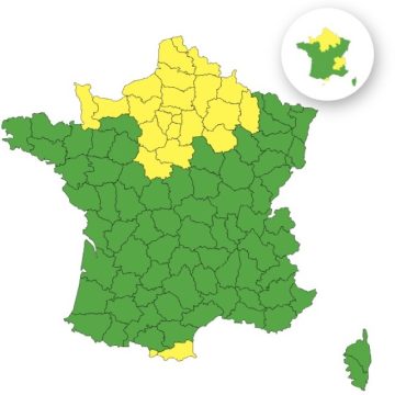 Météo-France émet une alerte jaune pour vingt-cinq départements