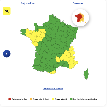 Alerte aux Orages et Canicule en France