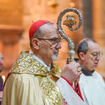 ISRAEL-PALESTINIAN-RELIGION-CHRISTIANITY-CATHOLIC-EASTER Distinction du Patriarche Pierbattista Pizzaballa à l’Élysée