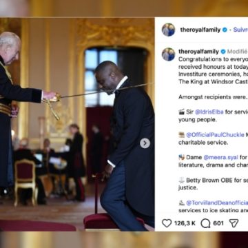 Idris Elba anobli par Charles III au château de Windsor