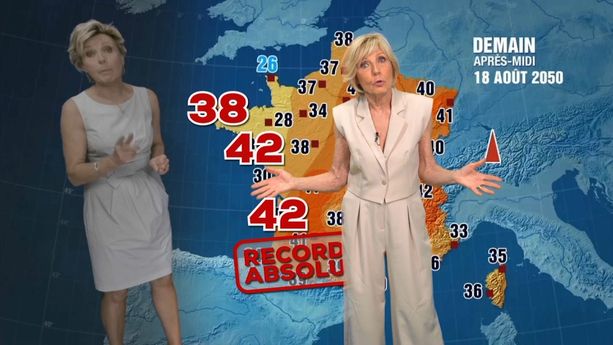 a4e71367-f1e9-4575-a54c-a08047024fe7 Évelyne Dhéliat revient sur ses prévisions météo fictives pour 2050