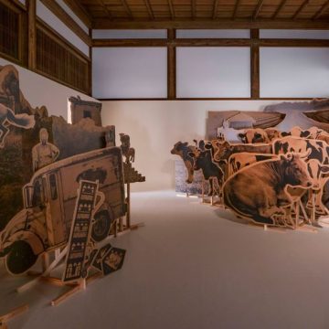 Exposition au complexe bouddhiste O-genkan à Kyoto
