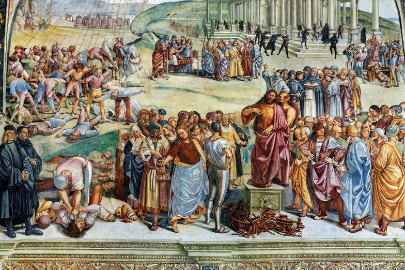 Sermon and Deeds of the Antichrist from Last Judgment cycle, 1499-1504 (fresco) L’Antéchrist, figure complexe et politisée dans les Écritures