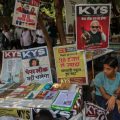 Manifestation du Parti du peuple des cafards à New Delhi