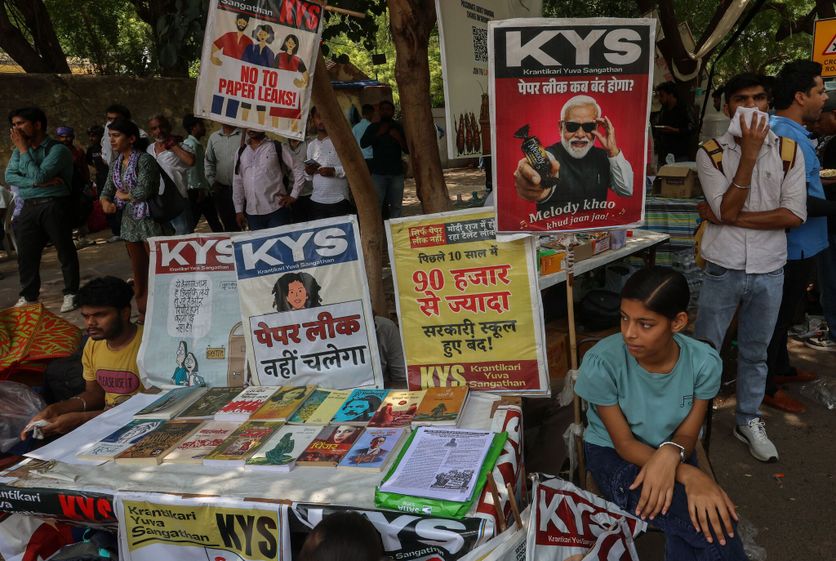 CJP protest over NEET-UG controversy in New Delhi Manifestation du Parti du peuple des cafards à New Delhi