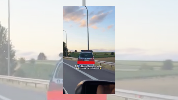 2e4dde92-df64-40e6-a8a7-a8b085a9f1ae La stratégie ingénieuse de la police belge : une voiture en carton pour freiner la vitesse