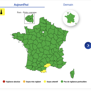 45d849c6-151a-4f2d-bbf8-19c7db41cdfc Vigilance Jaune Canicule pour Deux Départements