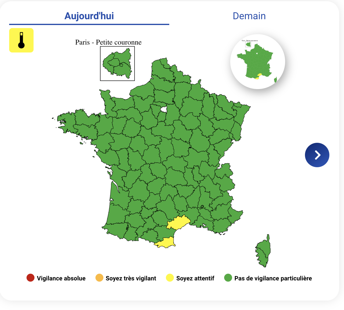 45d849c6-151a-4f2d-bbf8-19c7db41cdfc Vigilance Jaune Canicule pour Deux Départements