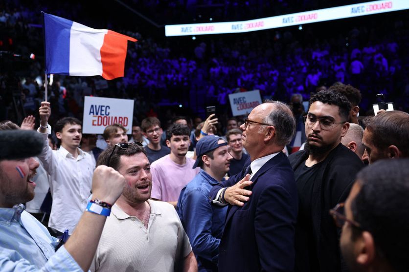 FRANCE-POLITICS-ELECTION-PARTIES-HORIZONS Édouard Philippe lance sa campagne présidentielle lors d’un meeting à Paris