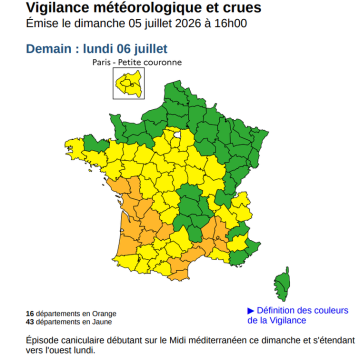 67f26f99-37fd-4ba7-a1d6-6c06452951e2 Vague de chaleur : vigilance orange pour 16 départements