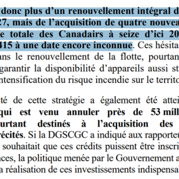Engagements de la France sur le renouvellement des Canadair