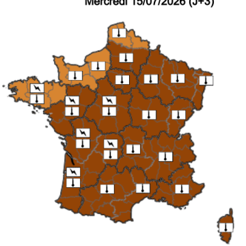 e13441ef-0f28-4076-b776-bfd3c24038a7 Alertes météorologiques en France pour le 15 juillet