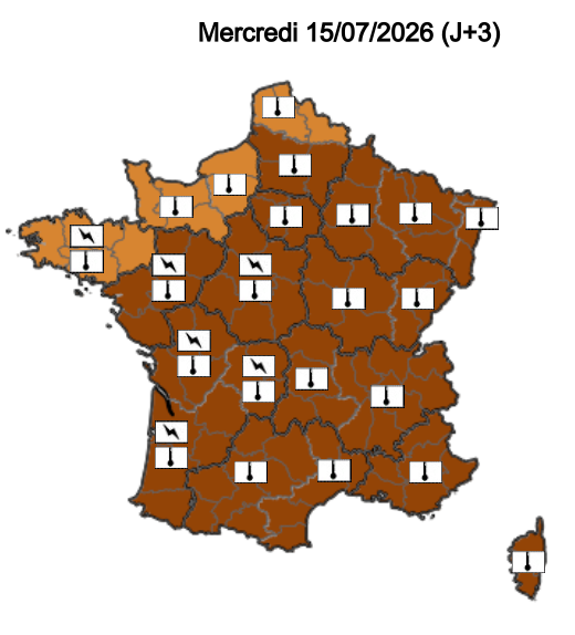 e13441ef-0f28-4076-b776-bfd3c24038a7 Alertes météorologiques en France pour le 15 juillet