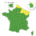 Alertes météo pour neuf départements en France