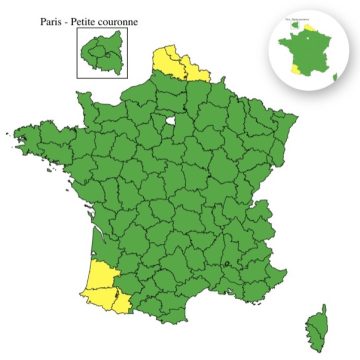 b90dd73c-811a-48c2-a40e-4b30a70a7d49 Départements en Vigilance Jaune pour Orages