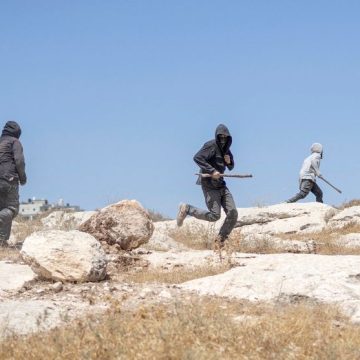 PALESTINIAN-ISRAEL-CONFLICT-WEST BANK-SETTLERS Affrontements en Cisjordanie entre colons israéliens et militants