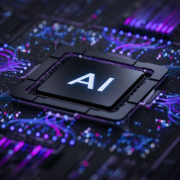 Artificial Intelligence AI Processor Chip on Futuristic Circuit Board with Digital Data Network Le Sénat Encourage la France à Devenir Leader en Intelligence Artificielle Frugale