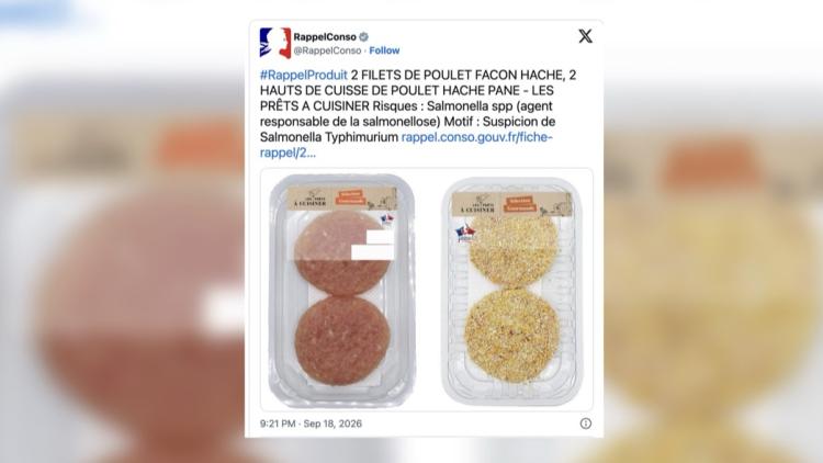91bba0a0-3d73-47d0-9902-3300af5a7ceb Rappel de produits de poulet suspectés de contamination par Salmonella
