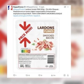 c9da3b0f-558a-4a8c-bbd5-fe426e494837 Rappel de lardons potentiellement contaminés en France