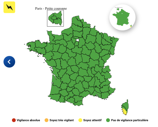 1b95e773-f3d5-4b8f-86ff-0b6a60f85ddf Alerte météo en Corse-du-Sud : vigilance jaune pour les orages