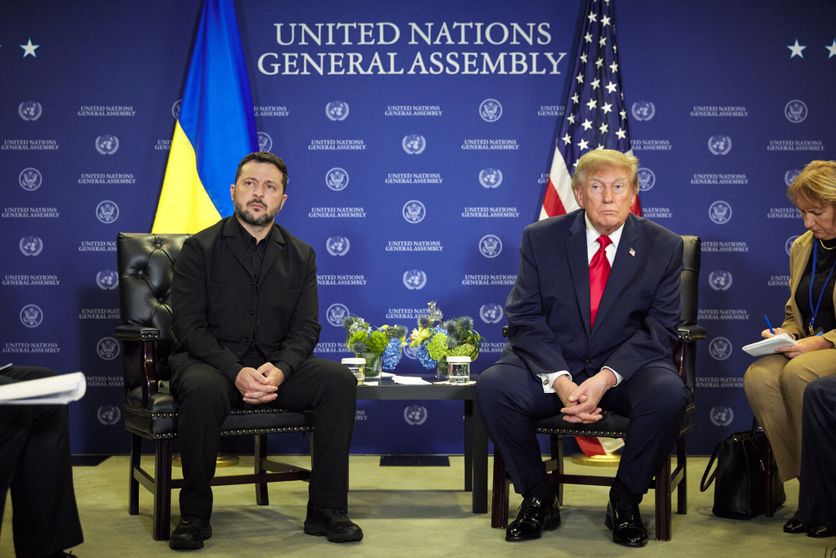 President Wolodymyr Zelensky at the UN General Assembly on 22.09.2026 in New York Tensions Politiques entre les États-Unis et l’Ukraine