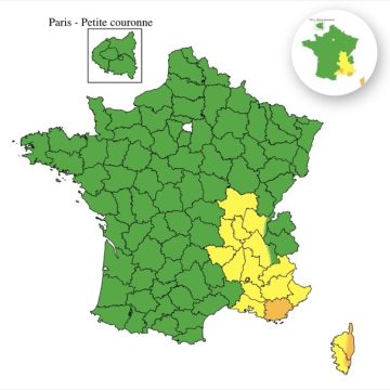 9900dd73-ba96-47b5-8dcc-6e62c37026cf Vigilance Jaune pour Pluie-Inondation : 13 Départements Touchés