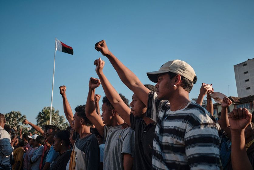 Manifestation In Antananarivo La Révolution de la Jeunesse Malgache à Antananarivo